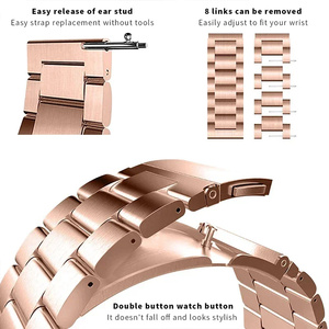 Correa de reloj inteligente de acero inoxidable para Samsung Galaxy Watch <span class=keywords><strong>7</strong></span> 6 Classic 5 <span class=keywords><strong>Pro</strong></span> 4, 18mm, 20mm, 22mm, tres cuentas - Product Image 2