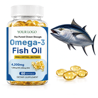 Huile de foie de morue riche en oméga-3 (EPA & DHA) OEM ODM, huile de poisson de haute mer, soutient le système immunitaire, capsules molles d'huile de poisson naturelle