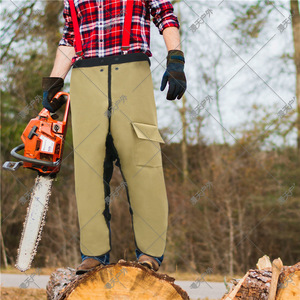 Calentadores de Piernas Anticorte Lumberjack, Pantalones de Protección de 5 Capas para Motosierra, Color Caqui, Protección Profesional para Pantorrillas - Product Image 2