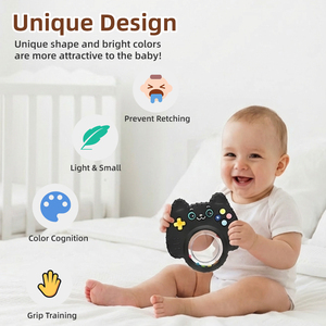 Bâtonnet de dentition en silicone souple de qualité alimentaire certifié sans BPA, <span class=keywords><strong>jouet</strong></span> apaisant pour bébé, soulagement des gencives des nourrissons, unisexe - Product Image 3