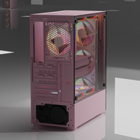 Boîtier d'ordinateur de bureau de jeu ATX complet OEM Pièces d'ordinateur en vrac d'usine chinoise avec revêtement rose Boîtier vide en stock