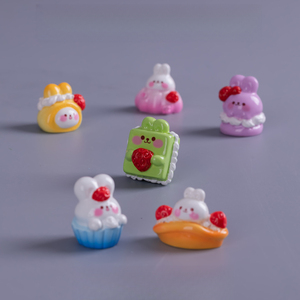 Décoration de jardin KI Zhuojing : Adorables lapins pour <span class=keywords><strong>le</strong></span> thé de l'après-midi, accessoires pour maison de poupée, voiture et bureau - Product Image 2