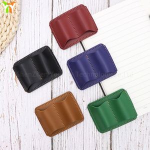 Porta Cuadernos de Cuero PU con Presilla para Bolígrafo y Clip Metálico, Organizador de Lápices Retro - Product Image 5