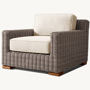 Mobili da esterno in vimini sedia in <span class=keywords><strong>Rattan</strong></span> sedia con cuscino per portico balcone e giardino - Product Image 4