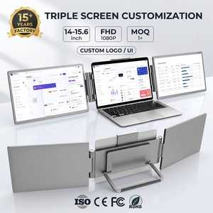 <span class=keywords><strong>Monitor</strong></span> LCD Portatile Triplo da 14 Pollici <span class=keywords><strong>IPS</strong></span> 1920*1200P, Doppio Estensore USB3.1 Type-C 60Hz, Design Brevettato per Display LPS - Product Image 1