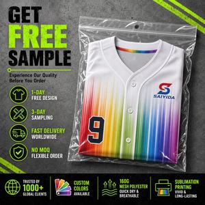 Maillot de baseball personnalisé en gros – Impression dégradée spectrale, séchage rapide, respirant, boutonné, en polyester, sublimation, pour équipe - Product Image 5