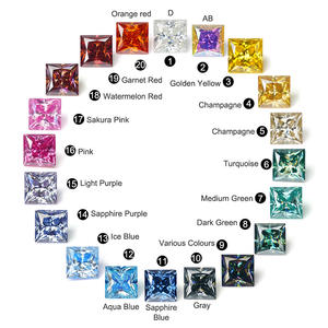 Moissanita Multicolor de Corte Princesa, Creada en Laboratorio, con Certificado GRA, Piedras Preciosas Sueltas para Joyería, Venta al Por Mayor RTS - Product Image 1