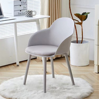 Chaise de salle à manger moderne et simple avec dossier et coussin, chaise de cuisine en plastique pour restaurant