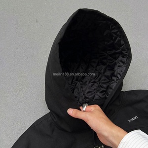 Blouson de travail matelassé en coton épais surdimensionné personnalisé avec boucle de pompier et fermeture à crochet pour homme - Product Image 2