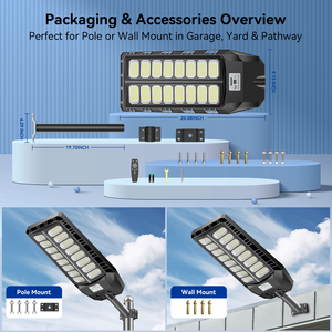 Lampu Jalan LED Tenaga Surya Stok AS Tersedia, Kecerahan Tinggi, Sensor Gerak Luas, Penerangan untuk Gudang, Taman, dan Jalan Industri - Product Image 6