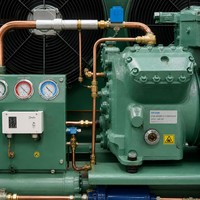 Unité de condenseur à cadre ouvert robuste et refroidie par air avec double ventilateur pour chambres froides et entrepôts frigorifiques