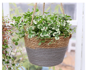 Pot en rotin pour <span class=keywords><strong>plante</strong></span> d'intérieur suspendu jardinière de fleurs panier suspendu tissé en <span class=keywords><strong>corde</strong></span> de jute - Product Image 4