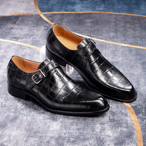 Chaussures habillées pour hommes grande taille à bout pointu en cuir de vachette avec boucle, idéales pour affaires, mariages et occasions formelles – Durables et élégantes - Product Image 6