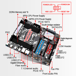 Placa base de escritorio X99, módulo de placa base de computadora <span class=keywords><strong>DDR4</strong></span> profesional de 4 canales - Product Image 5
