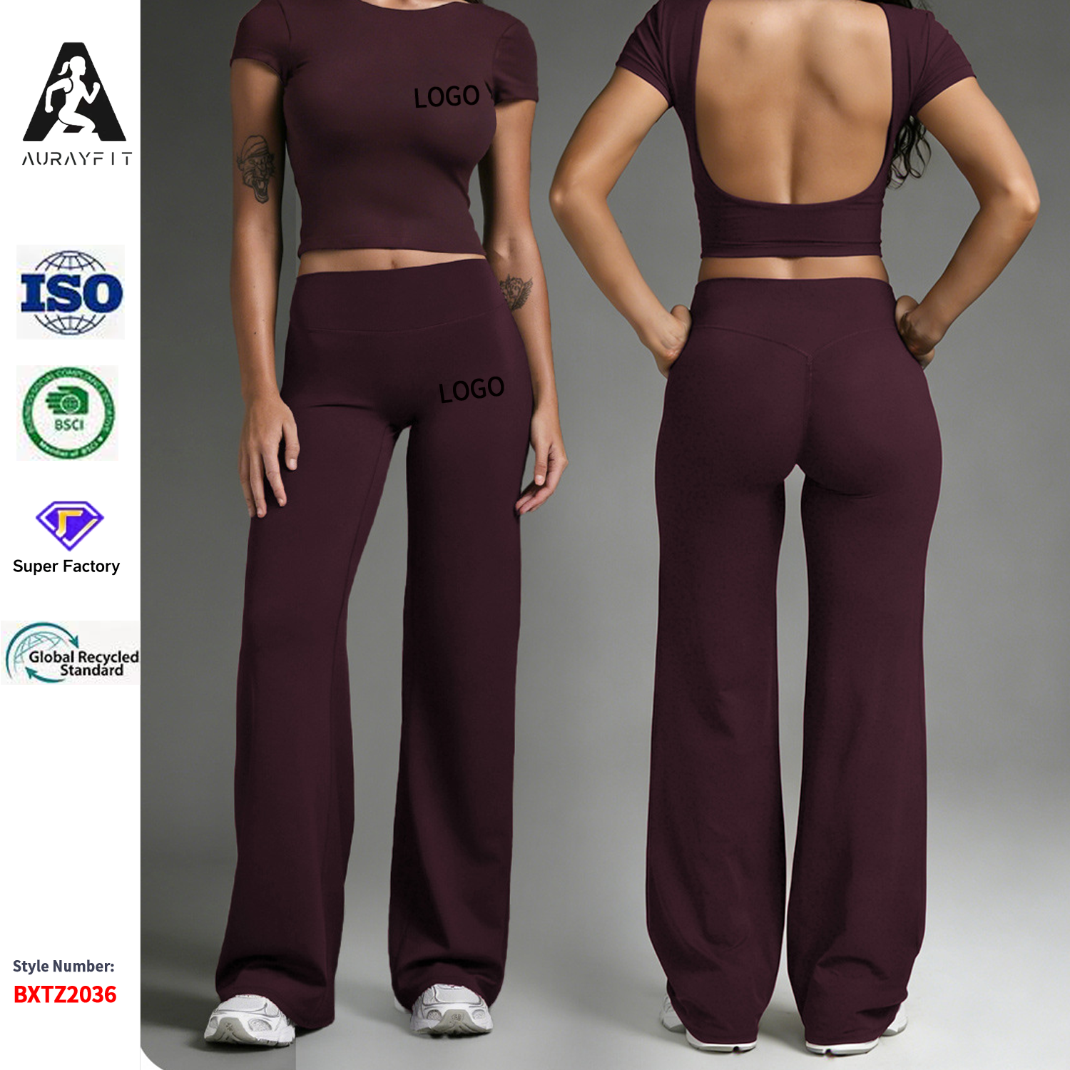 Cross-border Summer Backless Yoga Wear Women's Fixed Cup for Tight-fitting Quick-drying Fitness Short-sleeved Sports Top