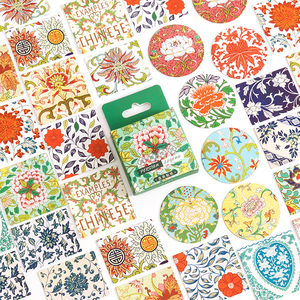 46 autocollants/boîte, série Fleurs Magnifiques, <span class=keywords><strong>mini</strong></span>-stickers décoratifs DIY, adhésifs pour albums et journaux, cadeaux promotionnels en papier - Product Image 1