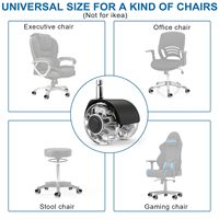 Lot de 5 roulettes modernes pivotantes de 2 pouces pour chaise de bureau, en PU, avec roulement à billes, capacité de charge de 50 kg, silencieuses, polyvalentes pour extérieur et hôtel