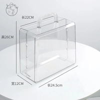 Boîte cadeau carrée en acrylique recyclable, transparente, portable, pour arrangement de bouquet, boîte d'emballage florale DIY pour la Saint-Valentin