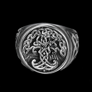 Beier — bijoux Viking personnalisés, nouvelle bague d'amulette, bijoux nordiques classiques pour hommes, acier inoxydable, chevalière d'arbre de vie - Product Image 5