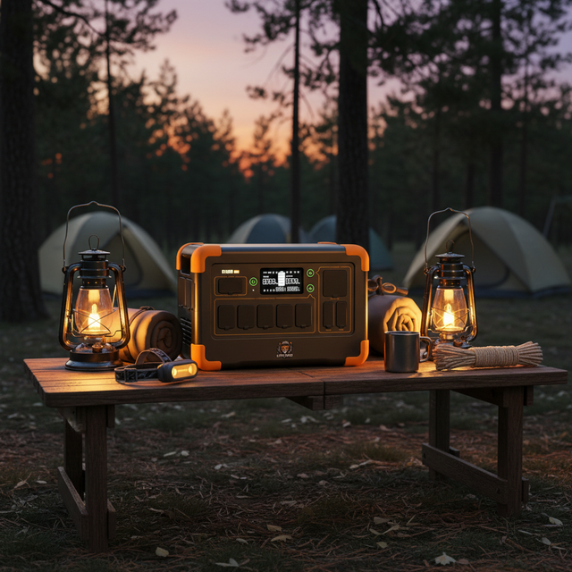 Portable Power Station IPX5 Waterproof 1800W Lightweight Solar Panel Bank MPPT Car Charging UPS Function for Outdoor Camping Use