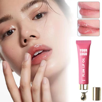Huile à lèvres repulpante végane longue durée, effet extrême brillant, marque privée, hydratante, SPF30, huile à lèvres rose, maquillage