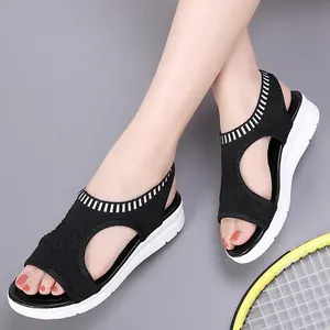 Wiggen Schoenen Voor Vrouwen Sandalen Plus Size Hoge Hakken Zomer Schoenen Flip Flop Chaussures Femme Platform Sandalen