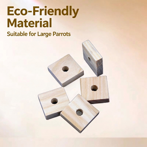 Blocs de bois colorés Han Shundu, jouet à mâcher pour perroquet, accessoires artisanaux en bois brut pour perroquet gris - Product Image 1