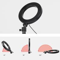Mini anneau lumineux de 6 pouces, alimenté par USB, avec trépied de bureau, lumière d'appoint portable pour diffusion en direct et selfies, vente en gros, direct usine