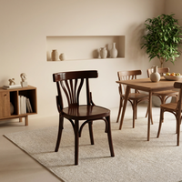 Chaise de café rétro nordique, chaise de salle à manger moderne en bois à lattes, style antique, pour restaurants, bars, hôtels