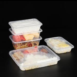 Conteneur alimentaire en plastique PP de qualité alimentaire de 500 ml, rectangulaire, noir, transparent, avec couvercle transparent, boîte à lunch - Product Image 5