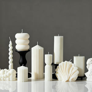 Vela Aromática Geométrica Branca Estilo Nórdico Feita à Mão Atacado Decoração Artística para Casa Estilo Instagram - Product Image 1