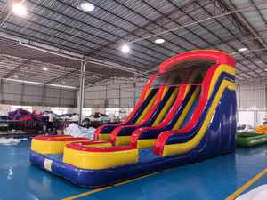 Đầy Màu sắc trượt thương mại lớp PVC ngoài trời công viên lớn thiết bị Inflatable khô Dual Lane SLIDES cho bán - Product Image 5