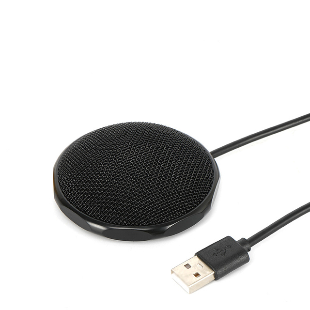 USB Desktop Conference Microphone Noise Cancelling Feature Omnidirectional Pick-up Portable Wired Made Durable Metal ABS