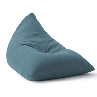 Pouf triangulaire en fausse toile de lin pour salon, siège au sol, fauteuil individuel, mobilier