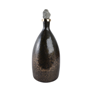 Vaso in vetro testurizzato con coperchio in pietra per decorare il soggiorno, vaso per fiori in vetro per uso domestico e in ufficio. - Product Image 2