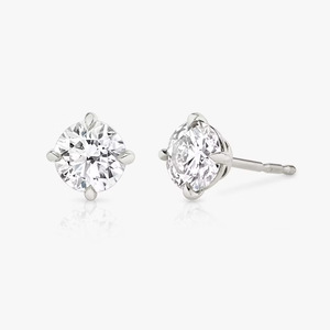 Pendientes de Moissanita VVS GRA de Corte Redondo en Varios Tamaños (0.1ct a 1ct) con 4 Garras, Chapados en Oro de 14K sobre Cobre, Joyería para Mujer, Ideal para la Oficina - Product Image 2