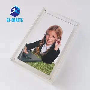 Clear Acrylic Picture Display Box Custom Acrylic Magnetic Booster Box With Picture Frame