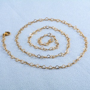 Collier ras du cou chic fait main en acier inoxydable avec chaîne à maillons en forme de cœur ajouré pour femmes et hommes, accessoires de fabrication de bijoux - Product Image 6