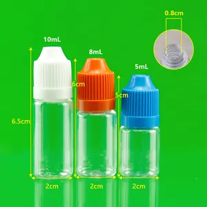 5Ml 8Ml 10Ml 15Ml 20Ml 30Ml 60Ml Ldpe Squeeze Plastic Druppelfles Voor Vloeibare Oogdruppelreiniger Pruik Lijmverwijderaar