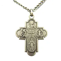 Desain Novel Modern Maria Masonik Yesus Miniatur Harga Bagus Kaca Epoksi Rosario Tengah Kalung Produsen Medali