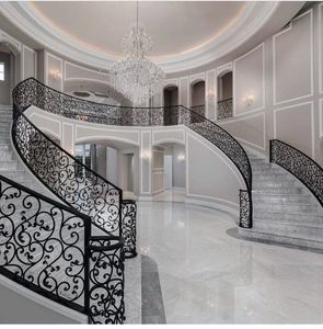 Lan Can Ban Công Bằng Sắt Rèn Cầu Thang Đôi Sang Trọng Cho Cầu Thang Gỗ Trong Nhà - Product Image 4