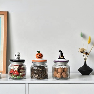 Export ceramic pot Glass storage jar Halloween glass jar glass jar