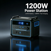 Centrale Électrique Portable Grid 1200W 2400W avec Protection Contre les Surtensions, 1120Wh LiFePO4, Onde Sinusoïdale Pure, Générateur Solaire MPPT, PD 100W, Charge Sans Fil, pour VR