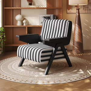 Nordique De Luxe Moderne En Bois Massif Bras Canapé <span class=keywords><strong>Chaise</strong></span> Loisirs Salon Chambre Paresseux Salon Unique Élégant Accent Design à Vendre - Product Image 6