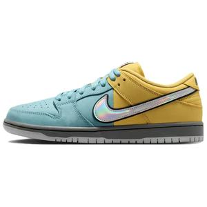 Zapatillas de Skateboard Dunk SB Low Top con Cordones para Hombre, Color Azul y Amarillo, Suela de Goma y Gamuza - Product Image 1