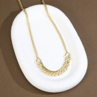 CM Jewelry Factory Vente en gros de bijoux en laiton plaqué or 14K, style Hip Hop, ensemble 3 pièces (boucles d'oreilles et bracelet à maillons épais) pour femmes et filles