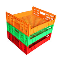 Bacs de rangement empilables de qualité alimentaire pour boulangerie, paniers en plastique ventilés en maille, capacité de 15 kg, 690x445x180mm