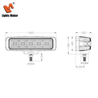 Luz Auxiliar LED Rectangular Portátil de 45W, 3200LM, Haz de Luz Amplio, Lámpara Antiniebla para Motocicleta, Barco, Remolque LML-0609-45