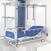Lit d'hôpital orthopédique manuel BT-AO008 à 4 manivelles avec cadre de traction et jambes séparées, capacité 250 kg