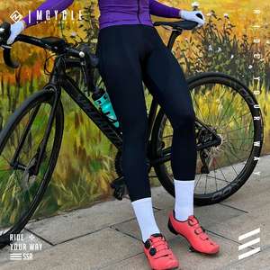 Mcycle-<span class=keywords><strong>Cuissard</strong></span> de cyclisme d'<span class=keywords><strong>hiver</strong></span> pour <span class=keywords><strong>femme</strong></span>, pantalon à bretelles long avec rembourrage en polaire personnalisable et matériau en nylon pour adultes de grande taille - Product Image 3